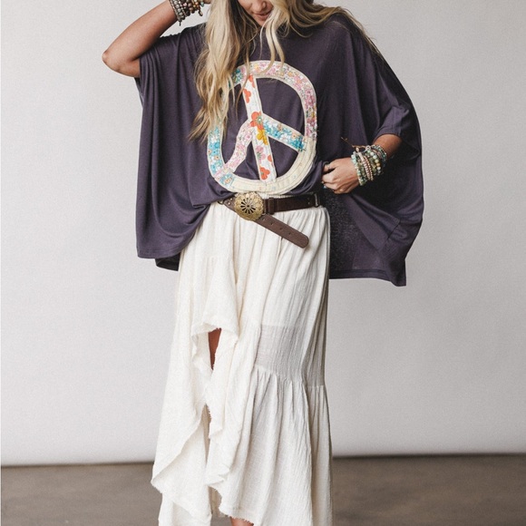 Bohemian Oversized Peace Tee Shirt - Picture 1 of 6